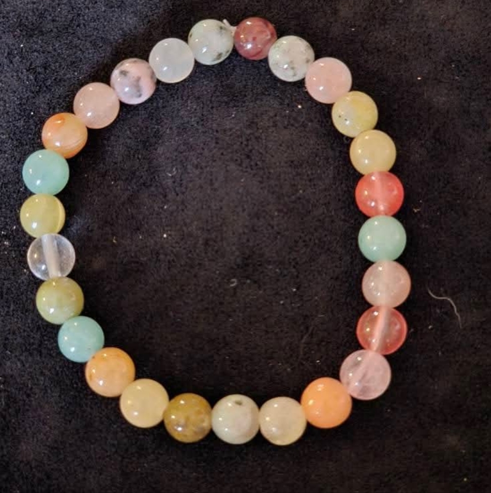 Pastel gemstone quartz bracelet